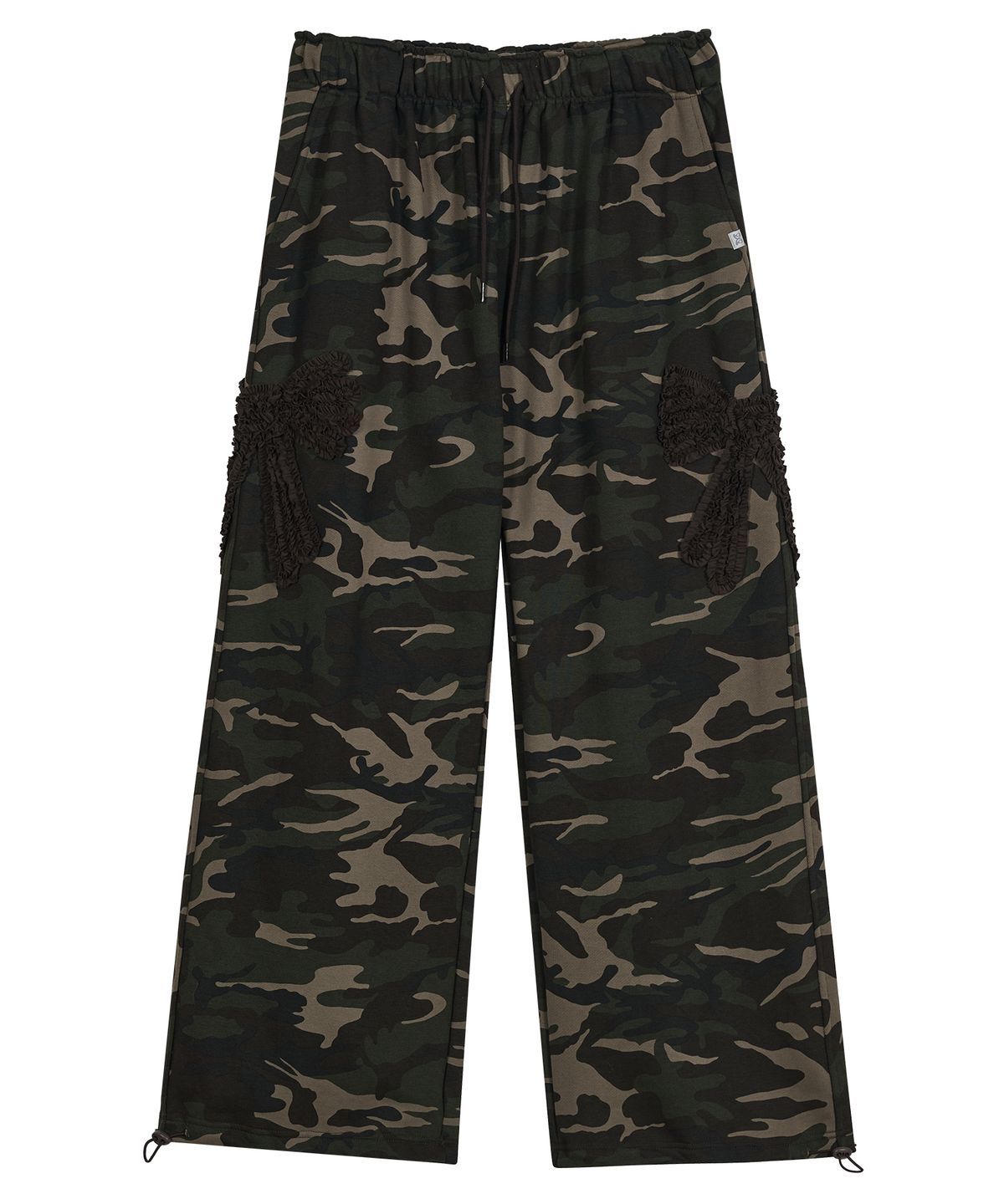 타입서비스(TYPESERVICE) Camo Bow Sweatpants [Khaki]