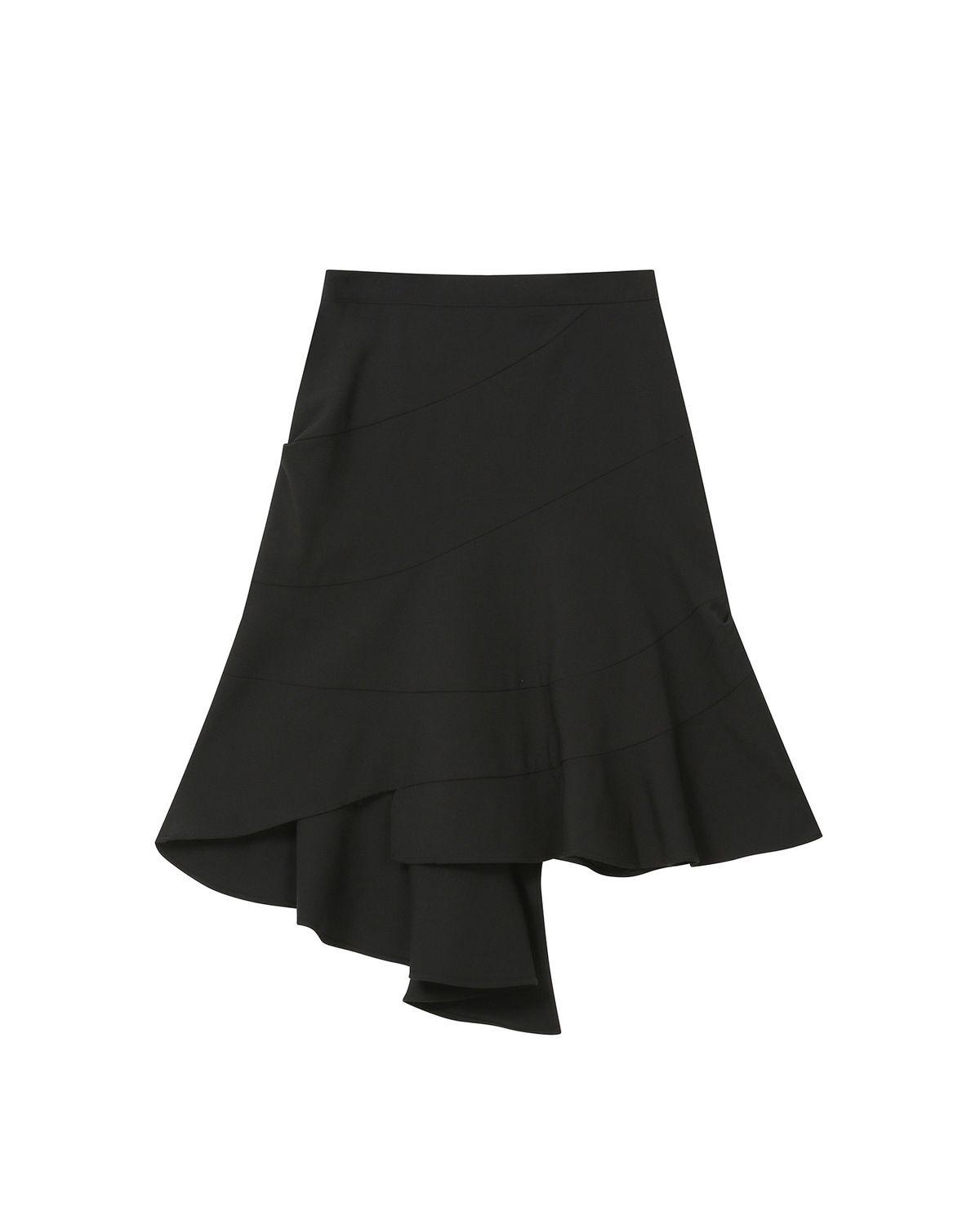 미세키서울(MISEKI SEOUL) Diagonal midi skirt BLACK