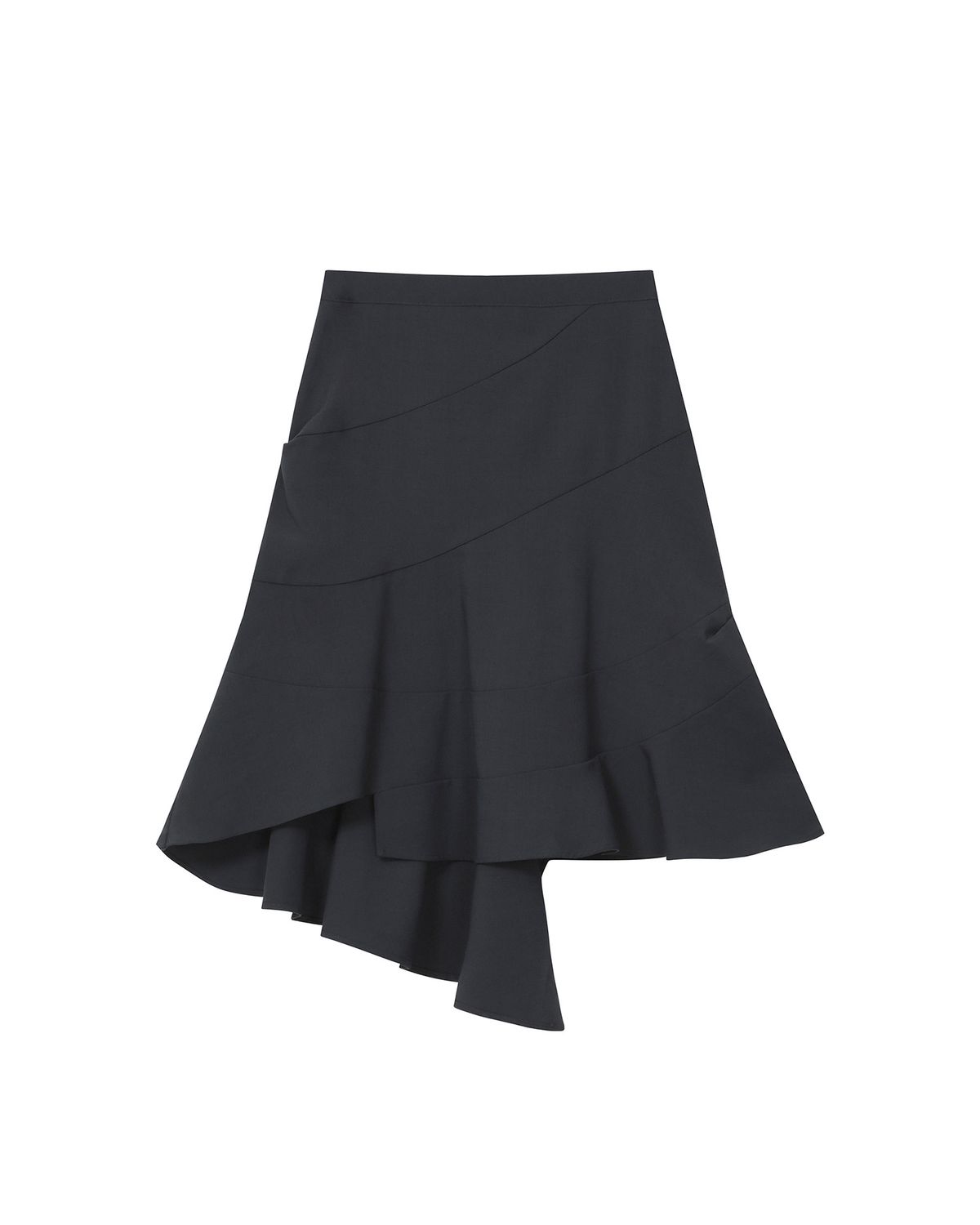 미세키서울(MISEKI SEOUL) Diagonal midi skirt CHARCOAL