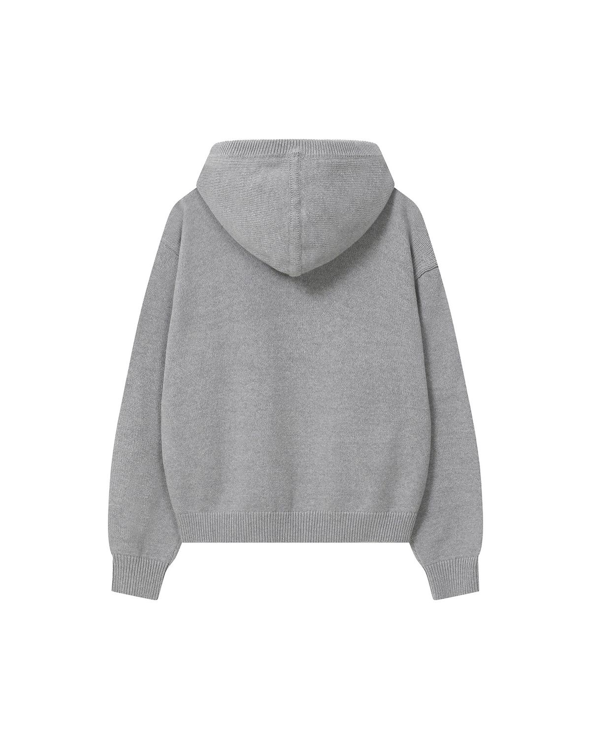 미세키서울(MISEKI SEOUL) Logo knit hoodie zip-up GREY