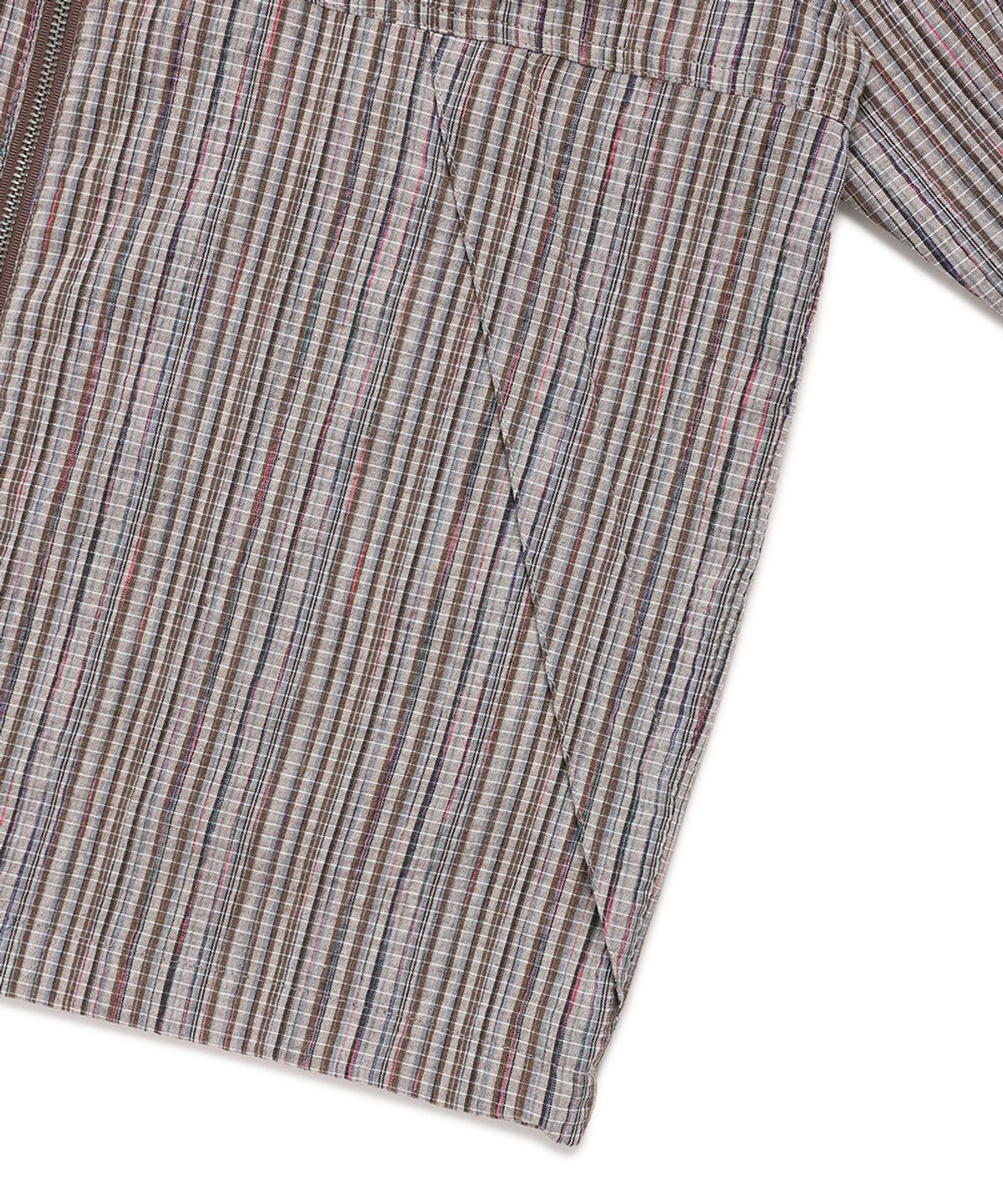 카비시(CAVISH) HOODED CHECK WIND BREAKER BROWN(CV2FSUB962A)