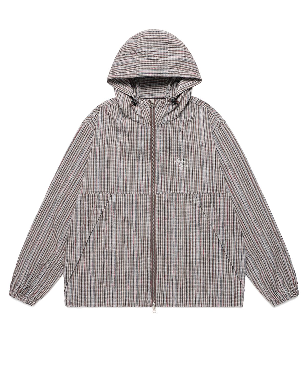 카비시(CAVISH) HOODED CHECK WIND BREAKER BROWN(CV2FSUB962A)