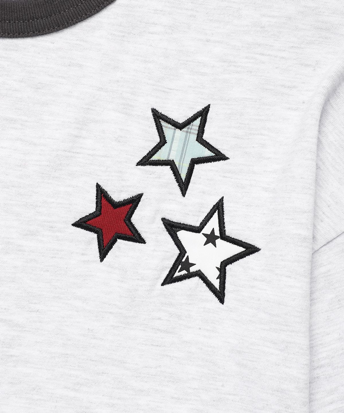 카비시(CAVISH) GUITAR APPLIQUE LS TEE LIGHT GREY(CV2FFUT553A)