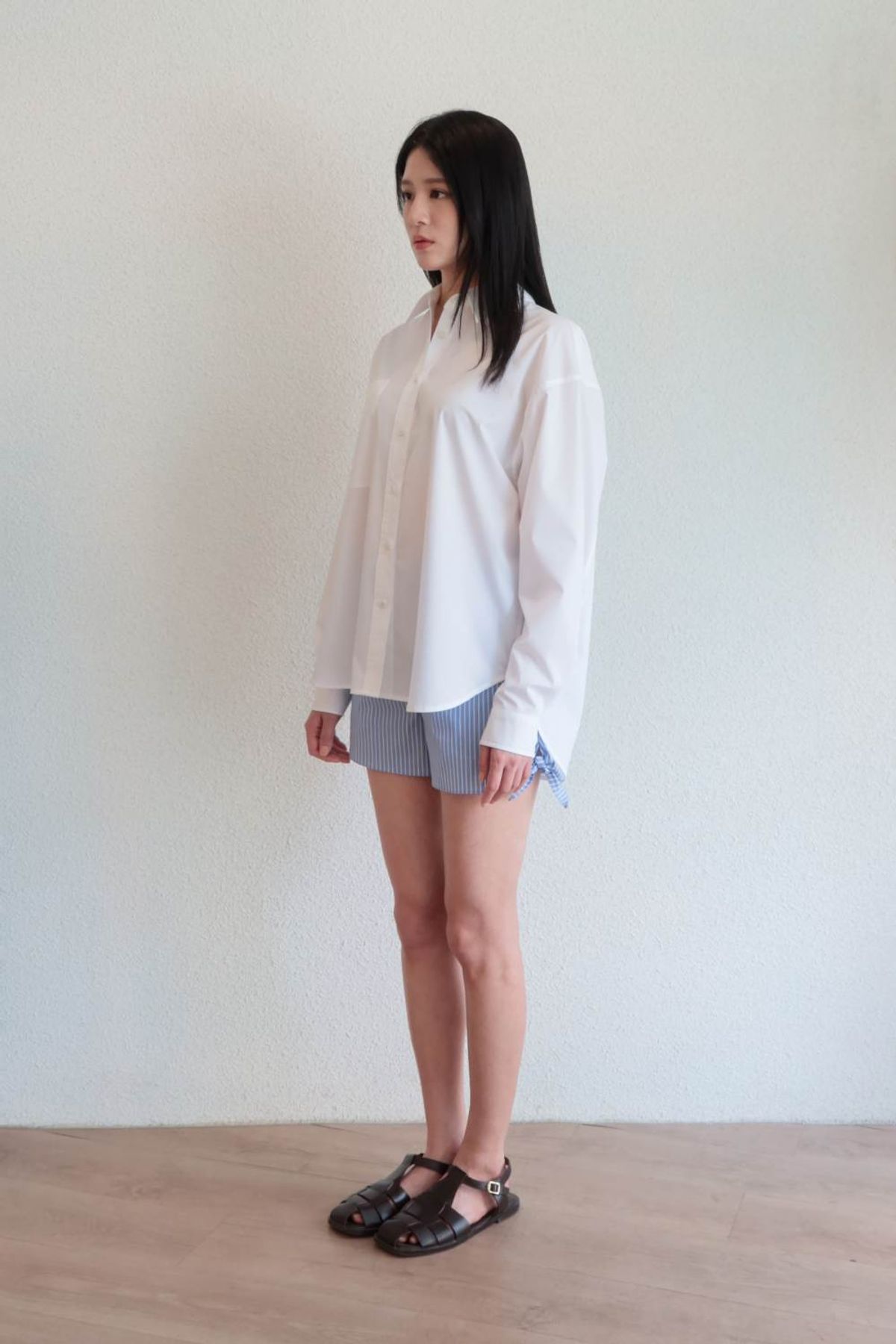 쿠메(KUMÉ) Wrinkle Free Over-Fit Shirt, White