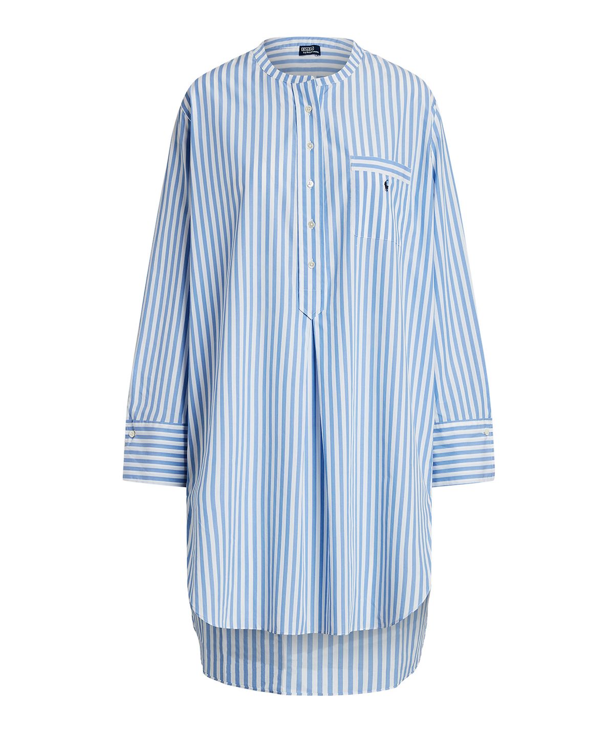 폴로 랄프로렌 이너웨어(POLO RALPH LAUREN INNERWEAR) 여성 스트라이프 포플린 슬립 셔츠 블루 4P9005