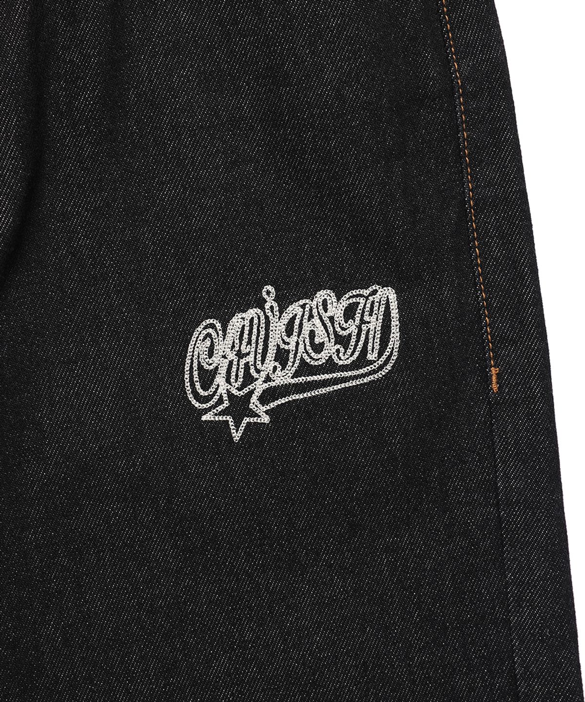 카비시(CAVISH) W CHECK DENIM PANTS BLACK(CV2FFFD110A)