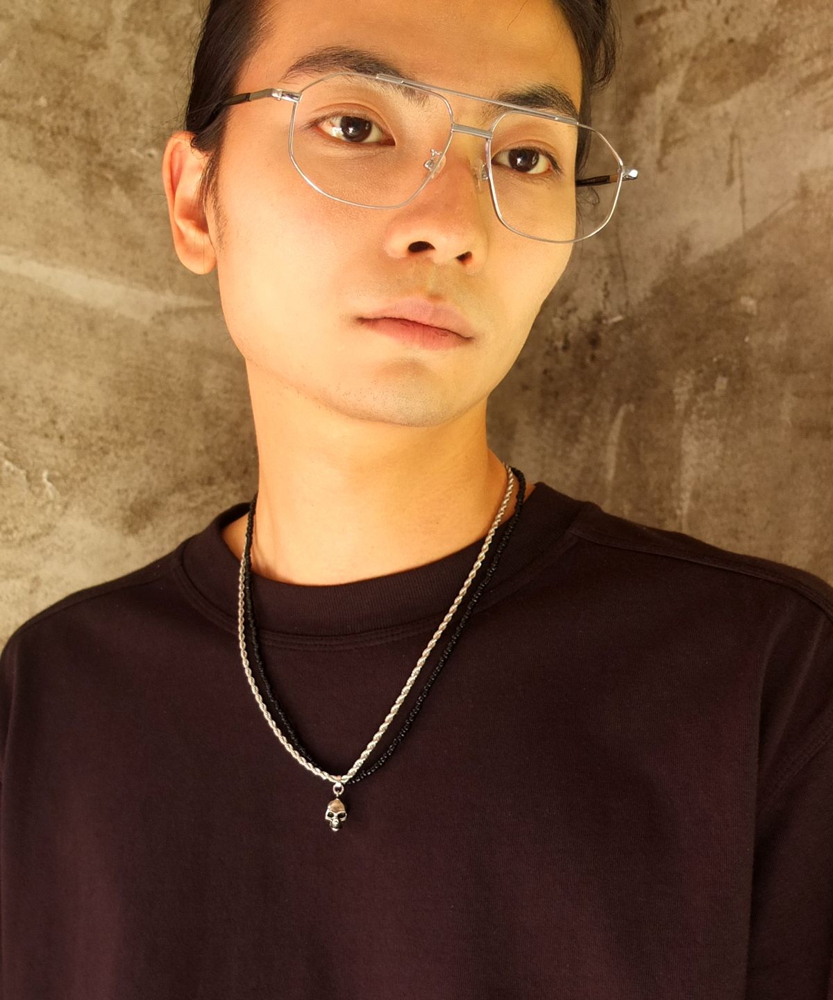 블랙비스트(VLACK VEAST) 스컬 더블 스트링 목걸이 _ JW4509