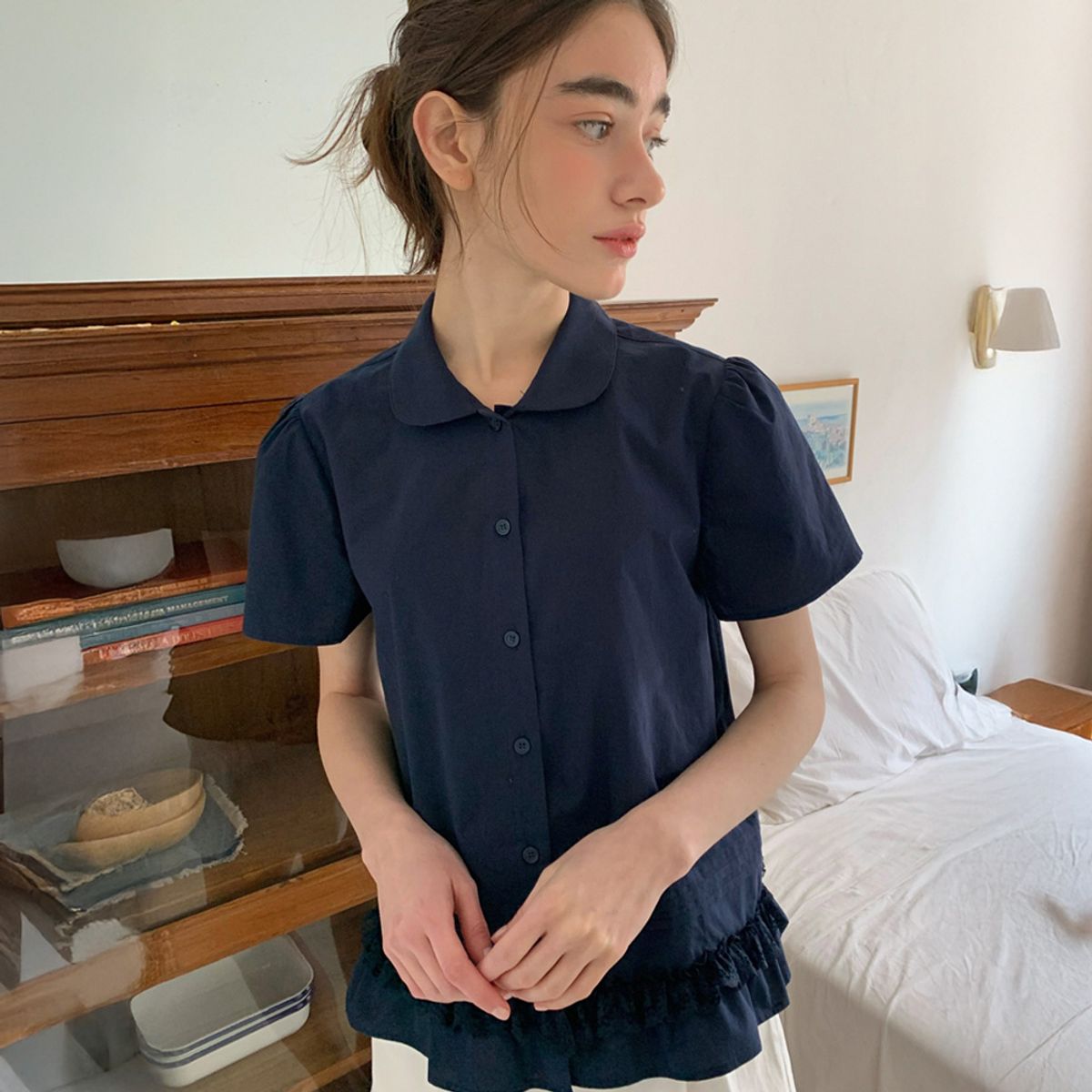 리리수(LILISU) Coco Blouse / Dark Navy