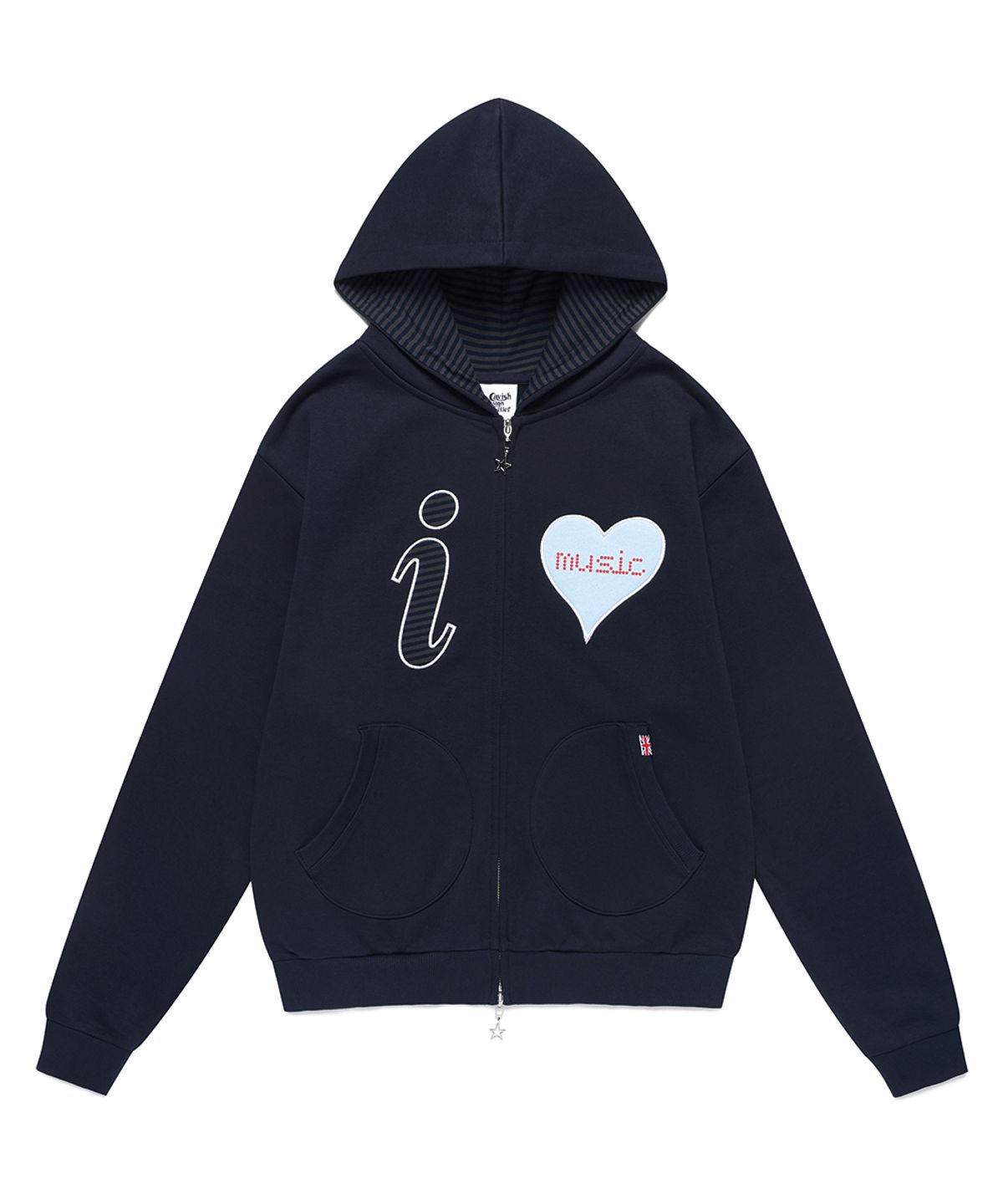 카비시(CAVISH) I LOVE MUSIC ZIP UP HOODIE NAVY(CV2FFUM481A)