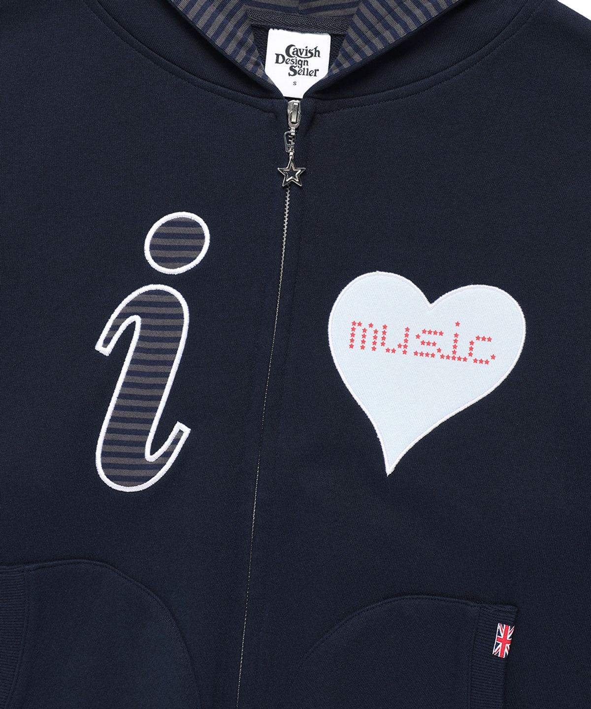 카비시(CAVISH) I LOVE MUSIC ZIP UP HOODIE NAVY(CV2FFUM481A)
