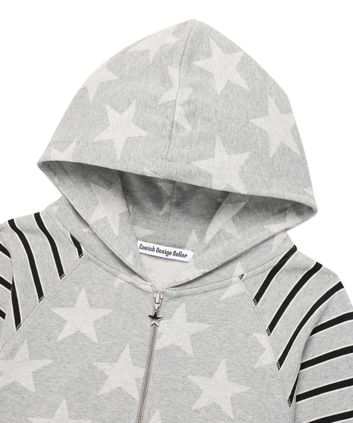 카비시(CAVISH) W RAGLAN STAR ZIP UP HOODIE GREY(CV2FFFM482A)