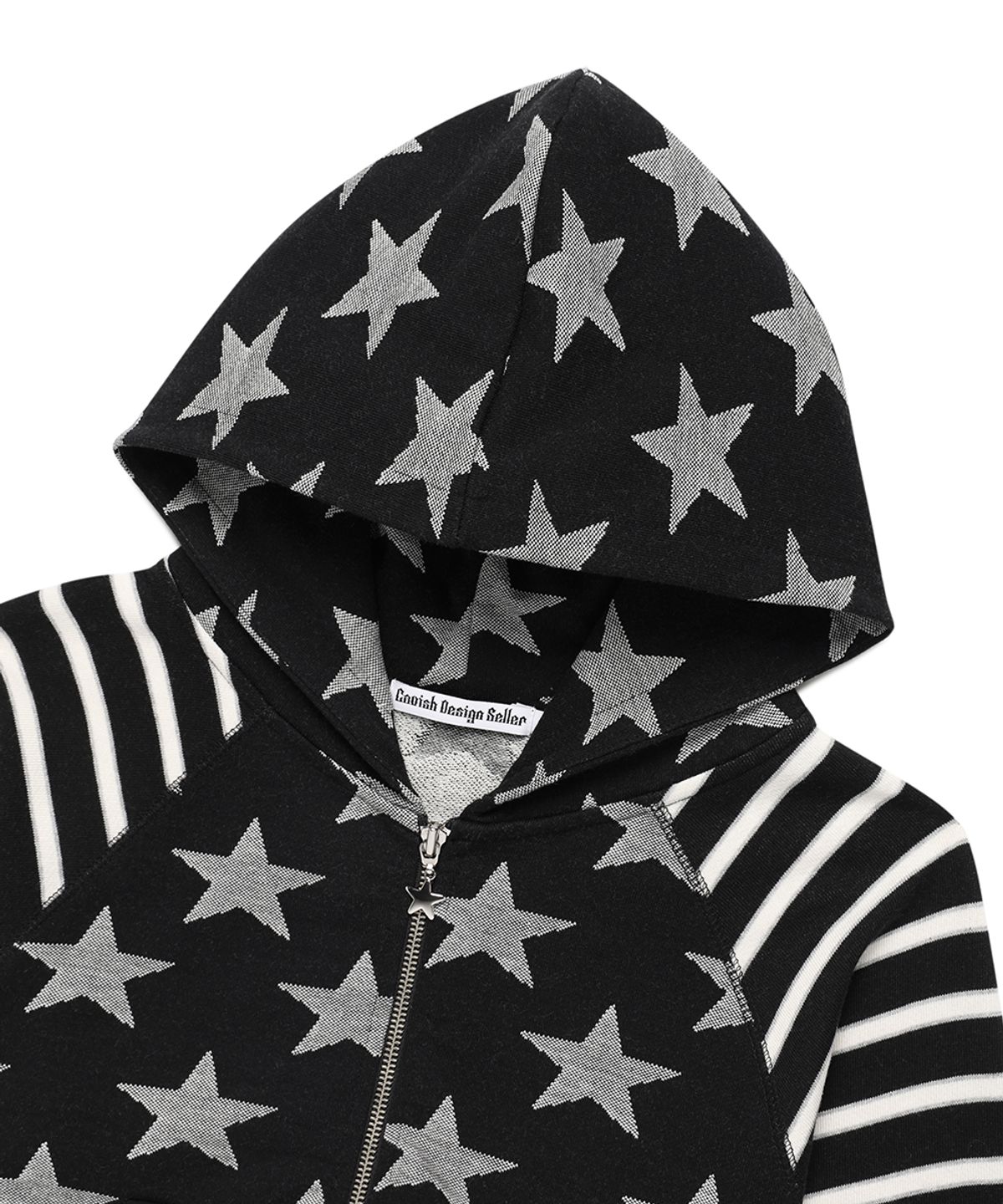 카비시(CAVISH) W RAGLAN STAR ZIP UP HOODIE BLACK(CV2FFFM482A)
