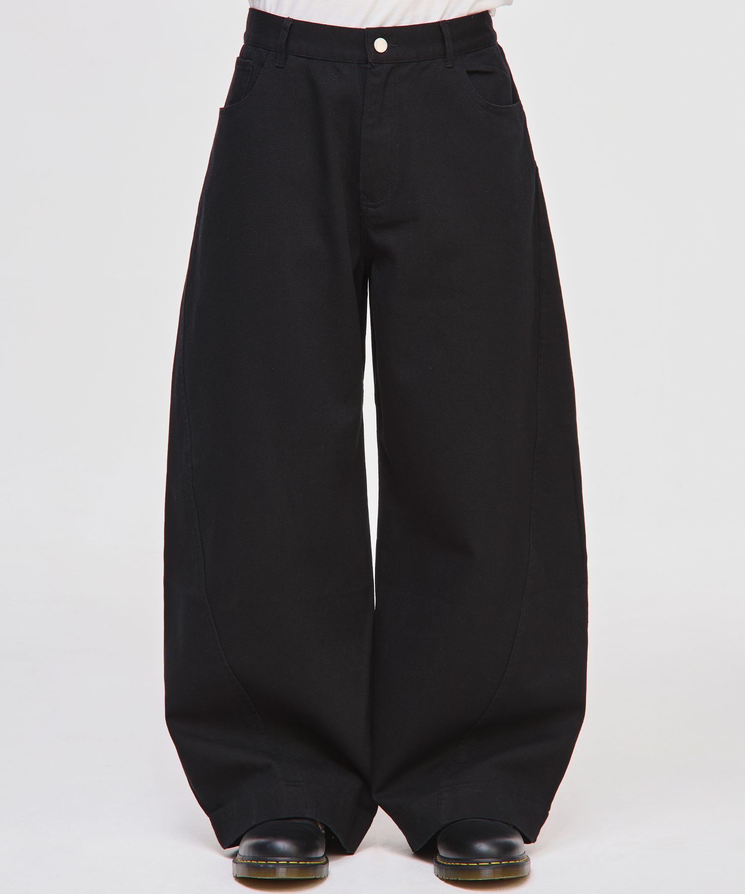 MUSINSA公式 | SIGNATURE ツイストカーブコットンパンツ[ブラック]