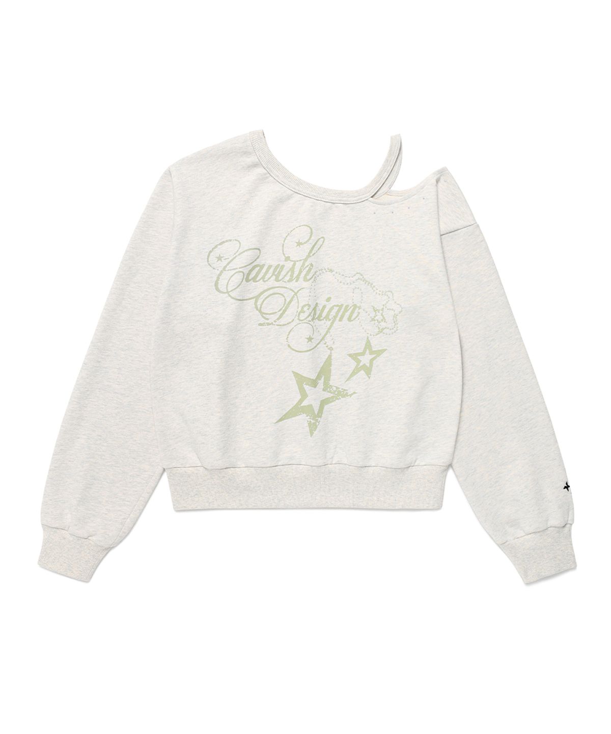 카비시(CAVISH) W OFF SHOULDER NECKLACE SWEATSHIRT YELLOW(CV2FFFM440A)