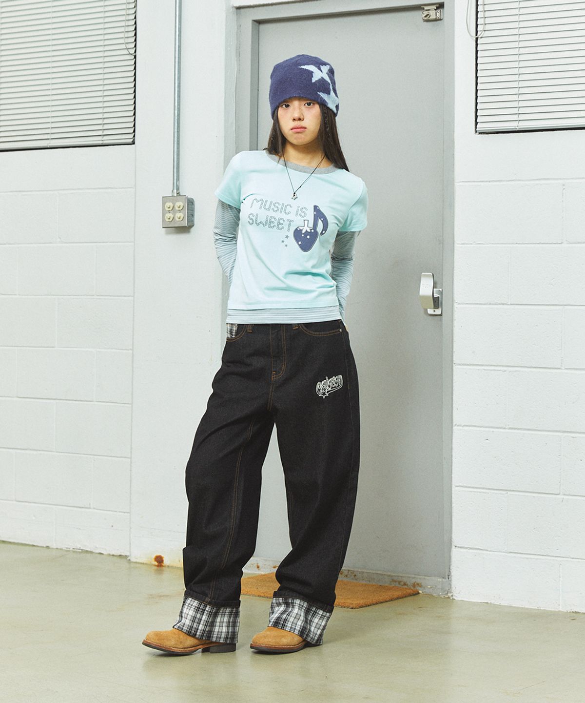 카비시(CAVISH) W STRAWBERRY LAYERED LS TEE MINT(CV2FFFT551A)