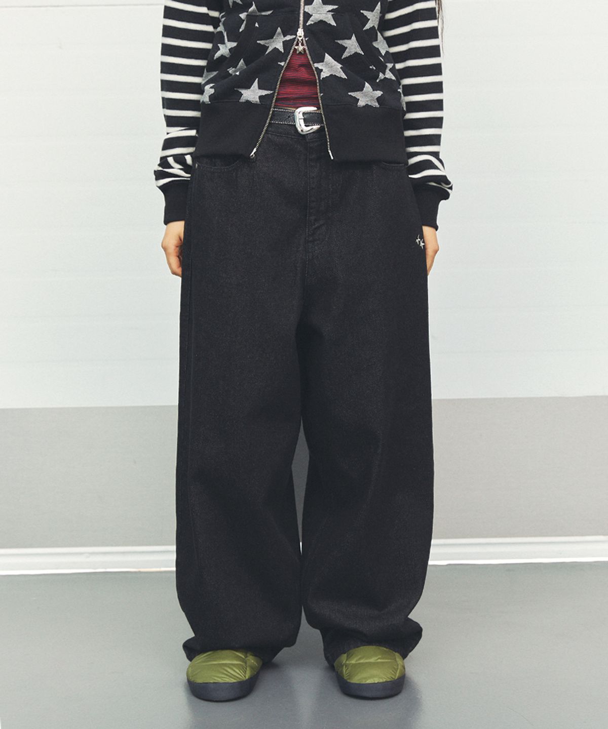 카비시(CAVISH) W MILKY WAY DENIM PANTS BLACK(CV2FFFD111A)