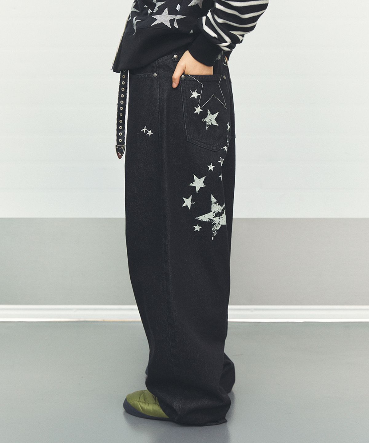 카비시(CAVISH) W MILKY WAY DENIM PANTS BLACK(CV2FFFD111A)