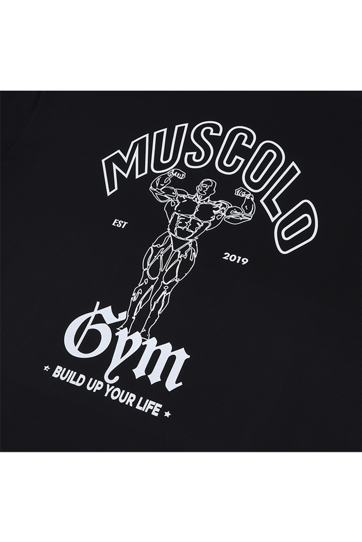머스콜로(MUSCOLO) [아이언피지크] 에어스판메쉬 반팔 티셔츠 블랙 화이트