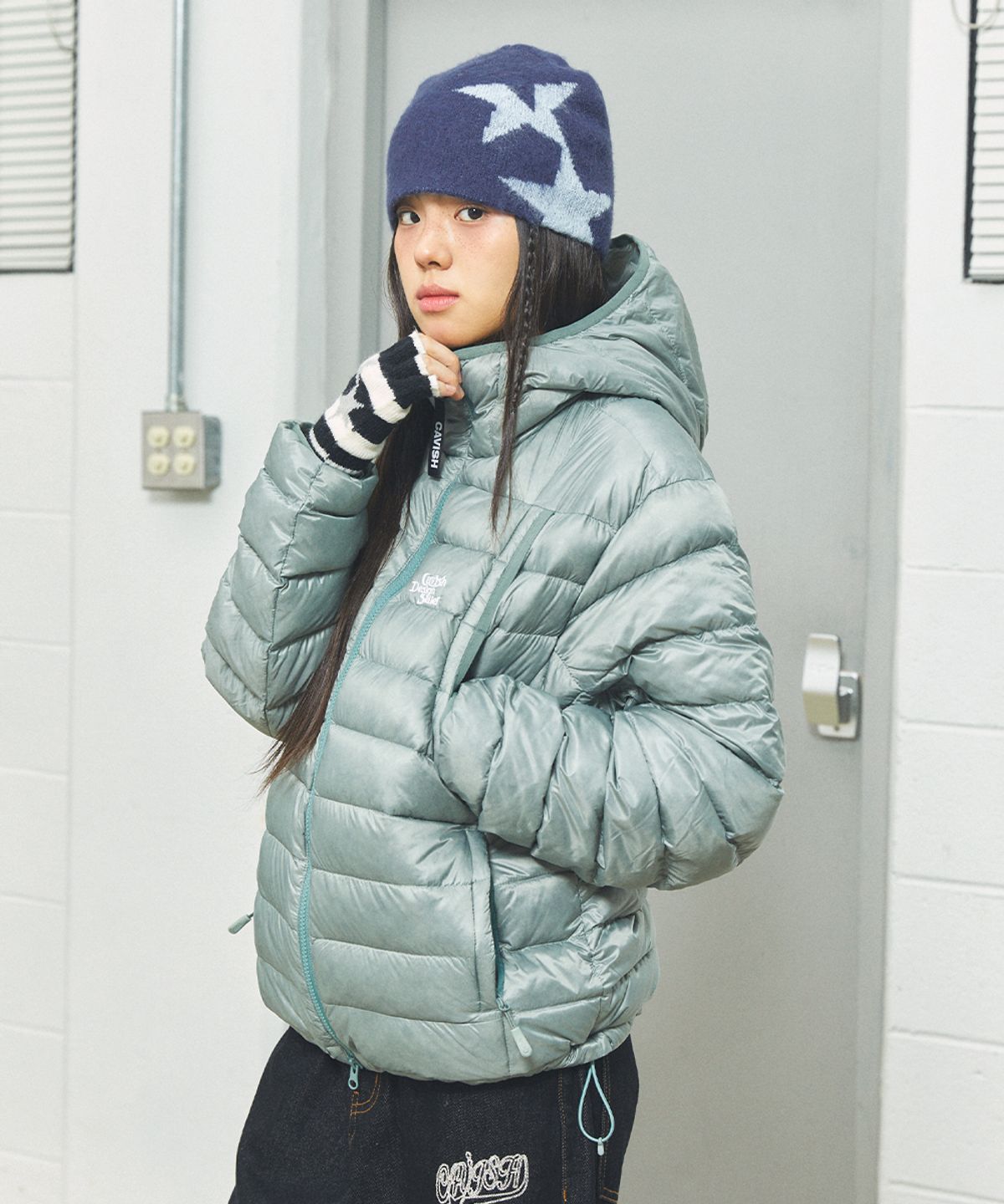 카비시(CAVISH) TWIN STAR BEANIE NAVY(CV2FFUAB31A)