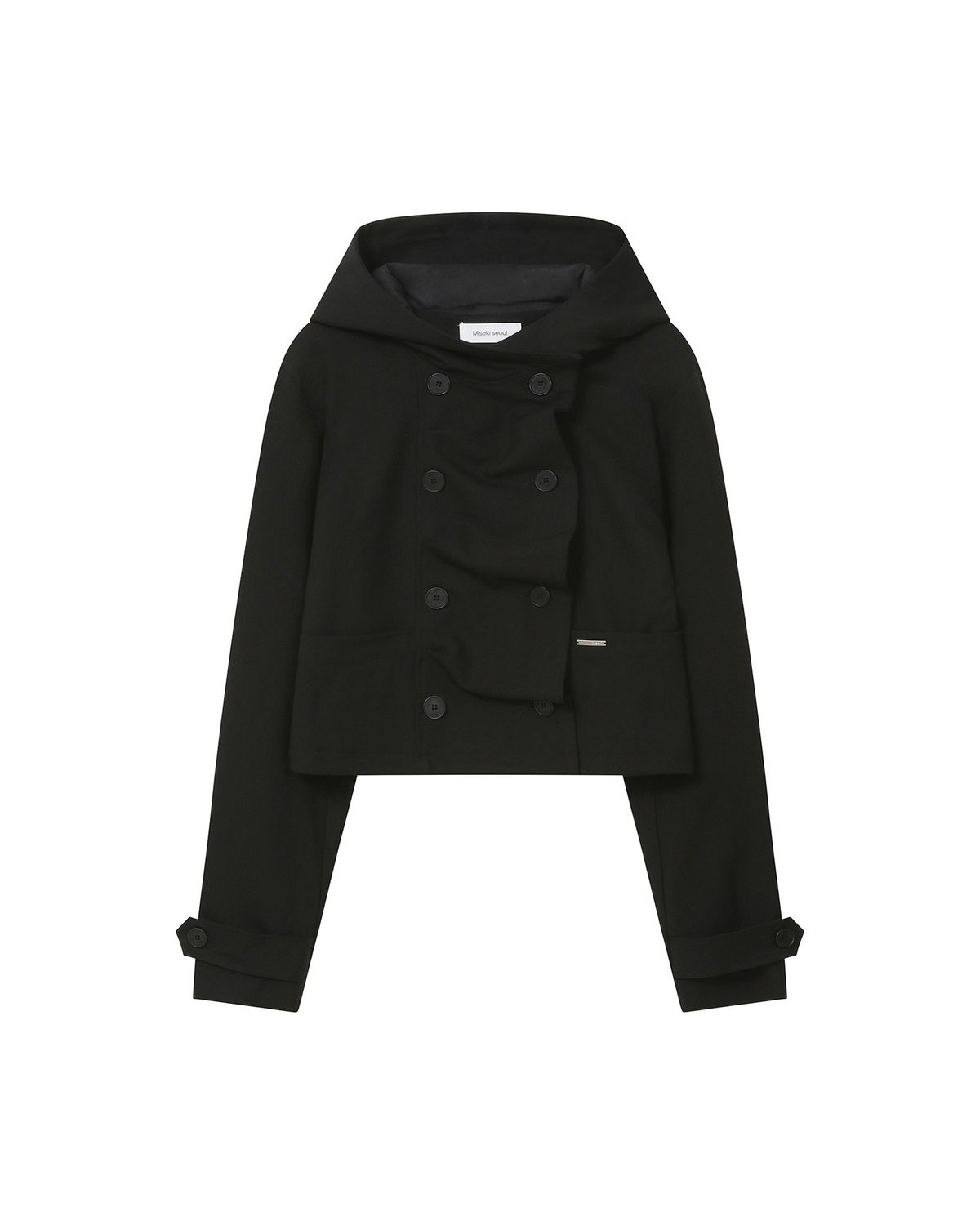 미세키서울(MISEKI SEOUL) Cowl neck button Jacket BLACK