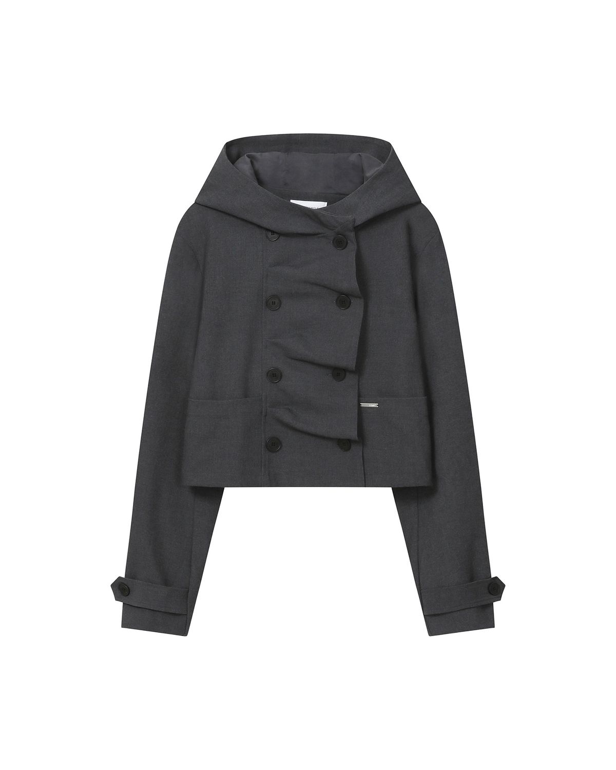 미세키서울(MISEKI SEOUL) Cowl neck button Jacket CHARCOAL