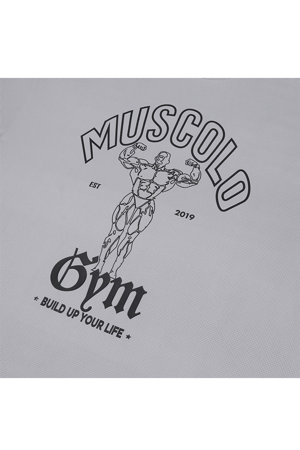 머스콜로(MUSCOLO) [아이언피지크] 에어스판메쉬 반팔 티셔츠 그레이 블랙
