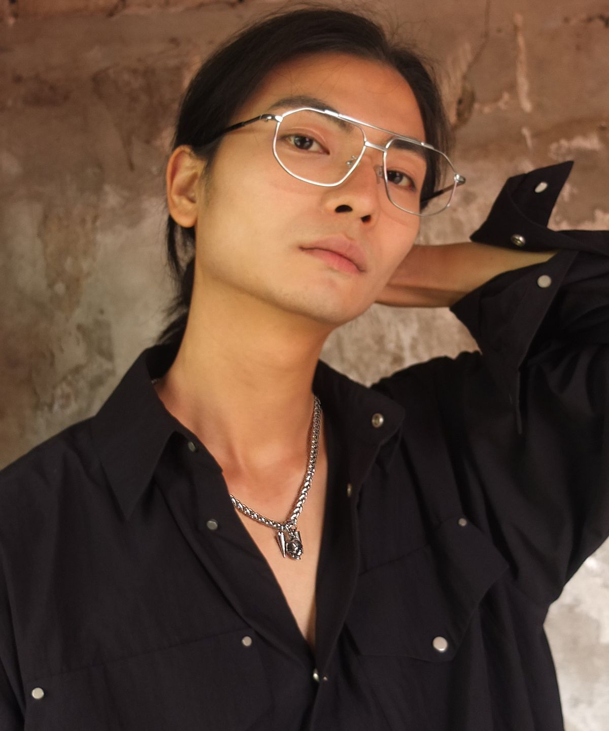 블랙비스트(VLACK VEAST) 스컬 더블 콘 목걸이 _ JW4510