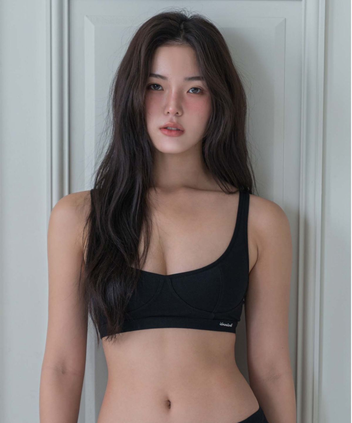 도로시와(DOROSIWA) Minimal Garments Cotton Cut Line Bralette (Wireless)_2colors