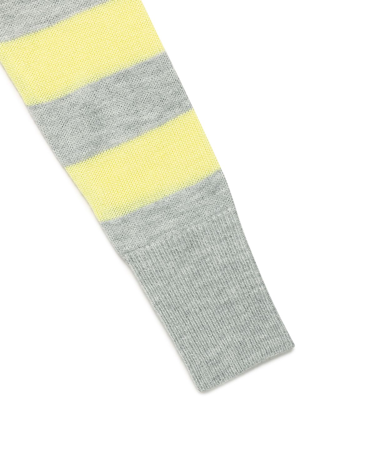 카비시(CAVISH) W U NECK STRIPED STAR KNIT HOODIE YELLOW(CV2FFFK601A)