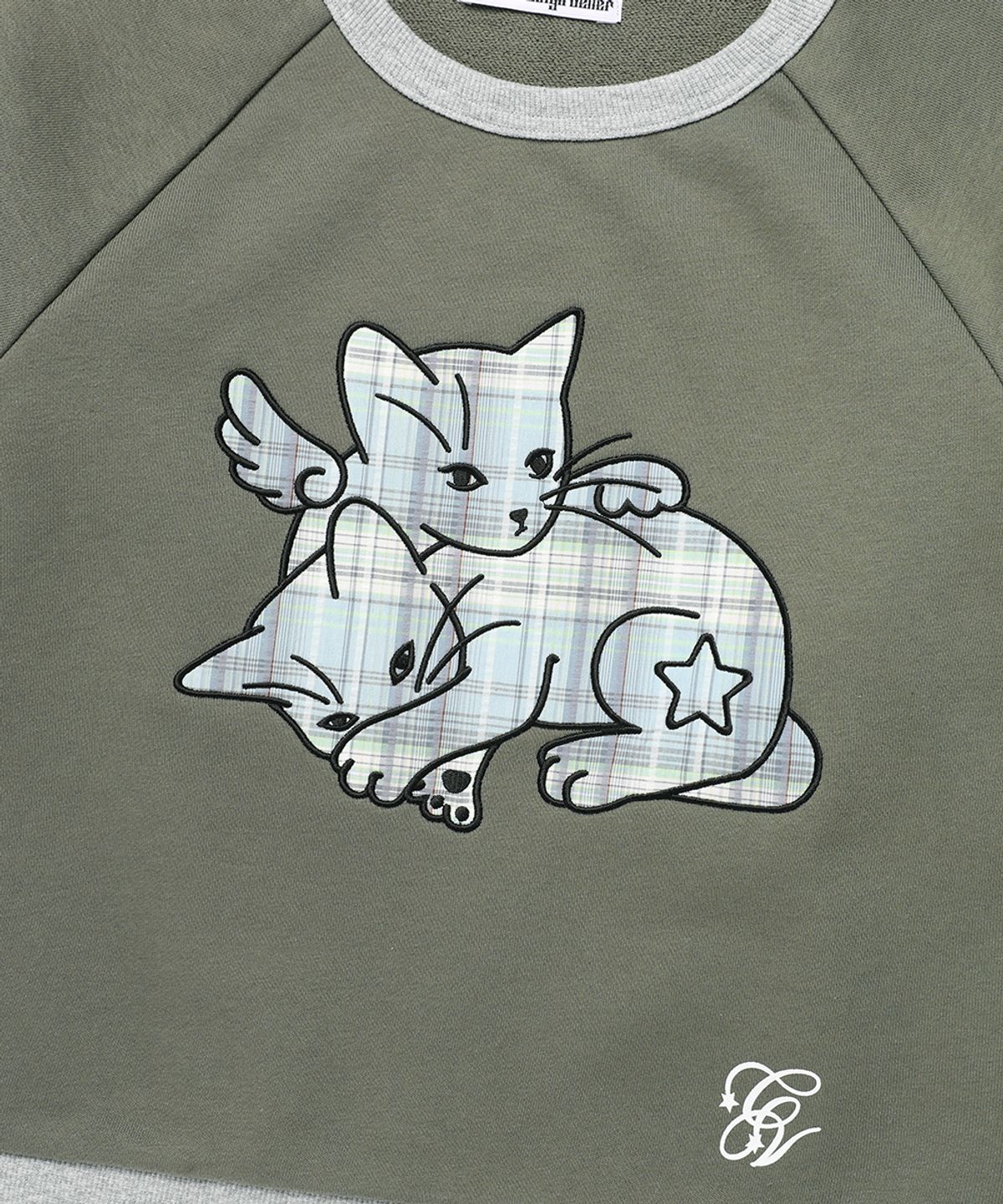 카비시(CAVISH) W ANGEL CATS SWEATSHIRT CHARCOAL(CV2FFFM441A)