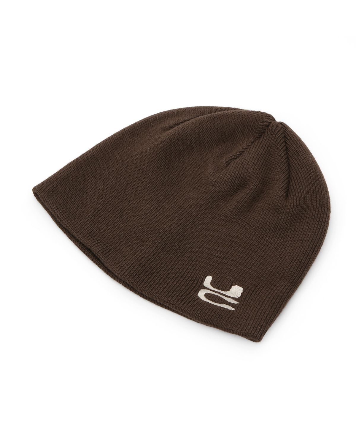 언더컨트롤(UNDERCONTROL) 사계절 코튼 슬림핏 얇은 니트 로고 자수 솔리드 남녀공용 모자 BEANIE / UC / NO CUFF / BROWN