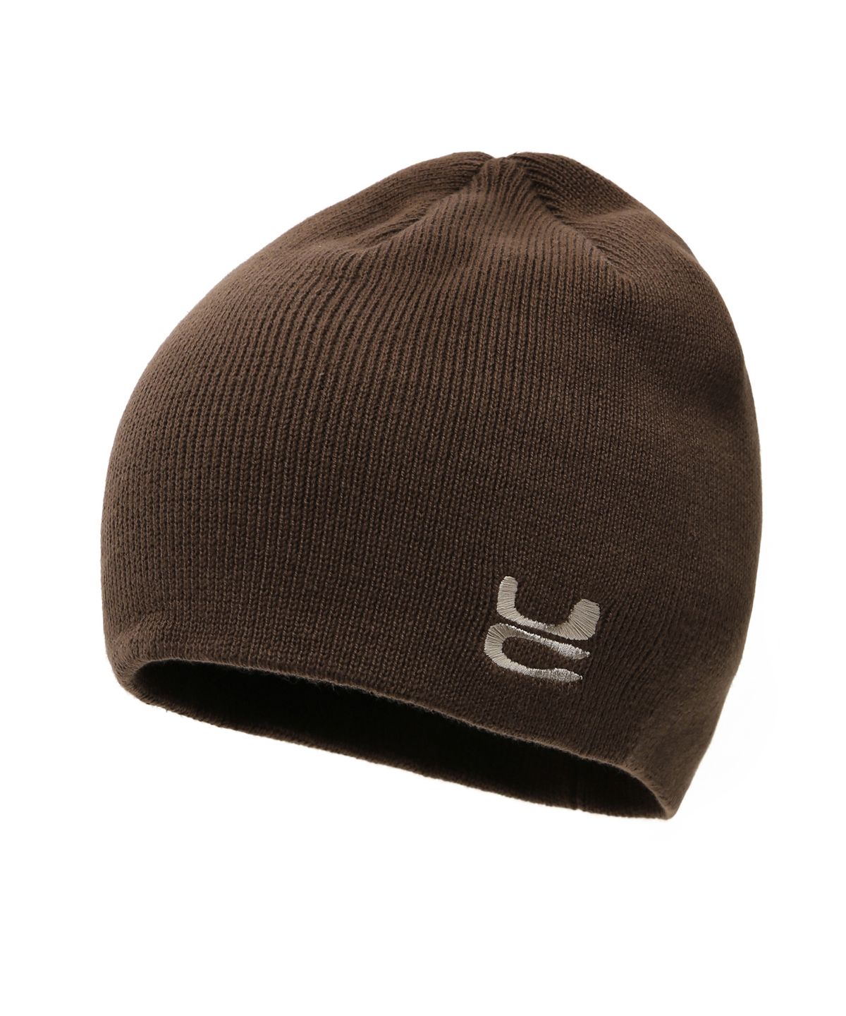 언더컨트롤(UNDERCONTROL) 사계절 코튼 슬림핏 얇은 니트 로고 자수 솔리드 남녀공용 모자 BEANIE / UC / NO CUFF / BROWN