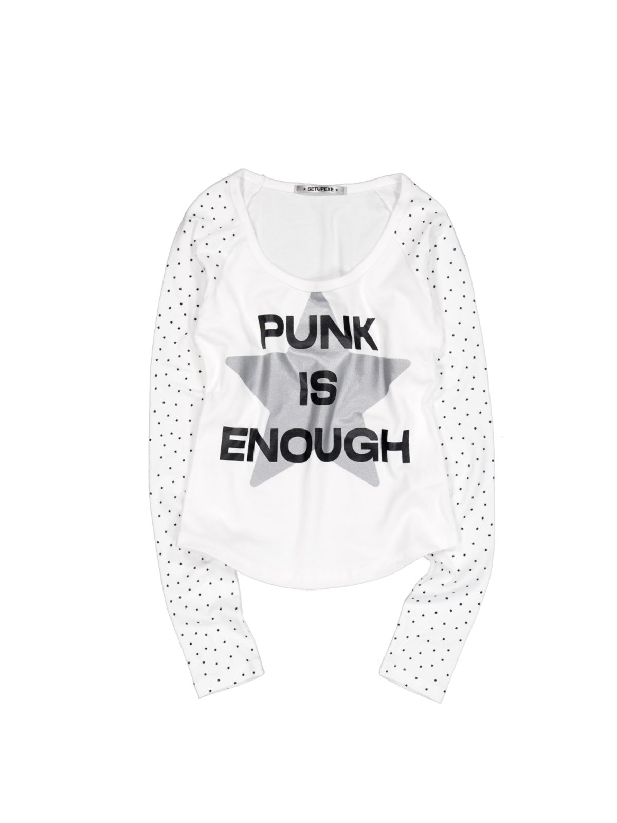 셋업이엑스이(SETUP-EXE) STAR SLEEVE PUNK TOP /   WHITE