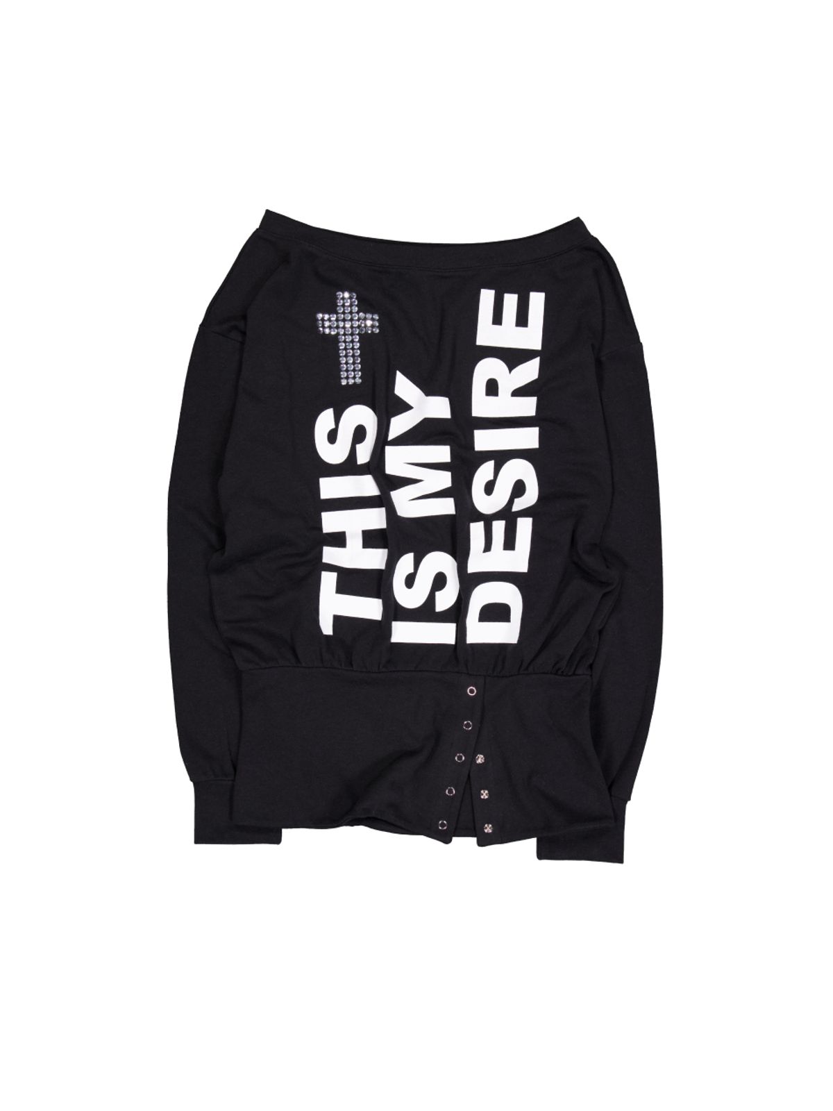 셋업이엑스이(SETUP-EXE) BOLD LETTERING LOOSE TOP / BLACK