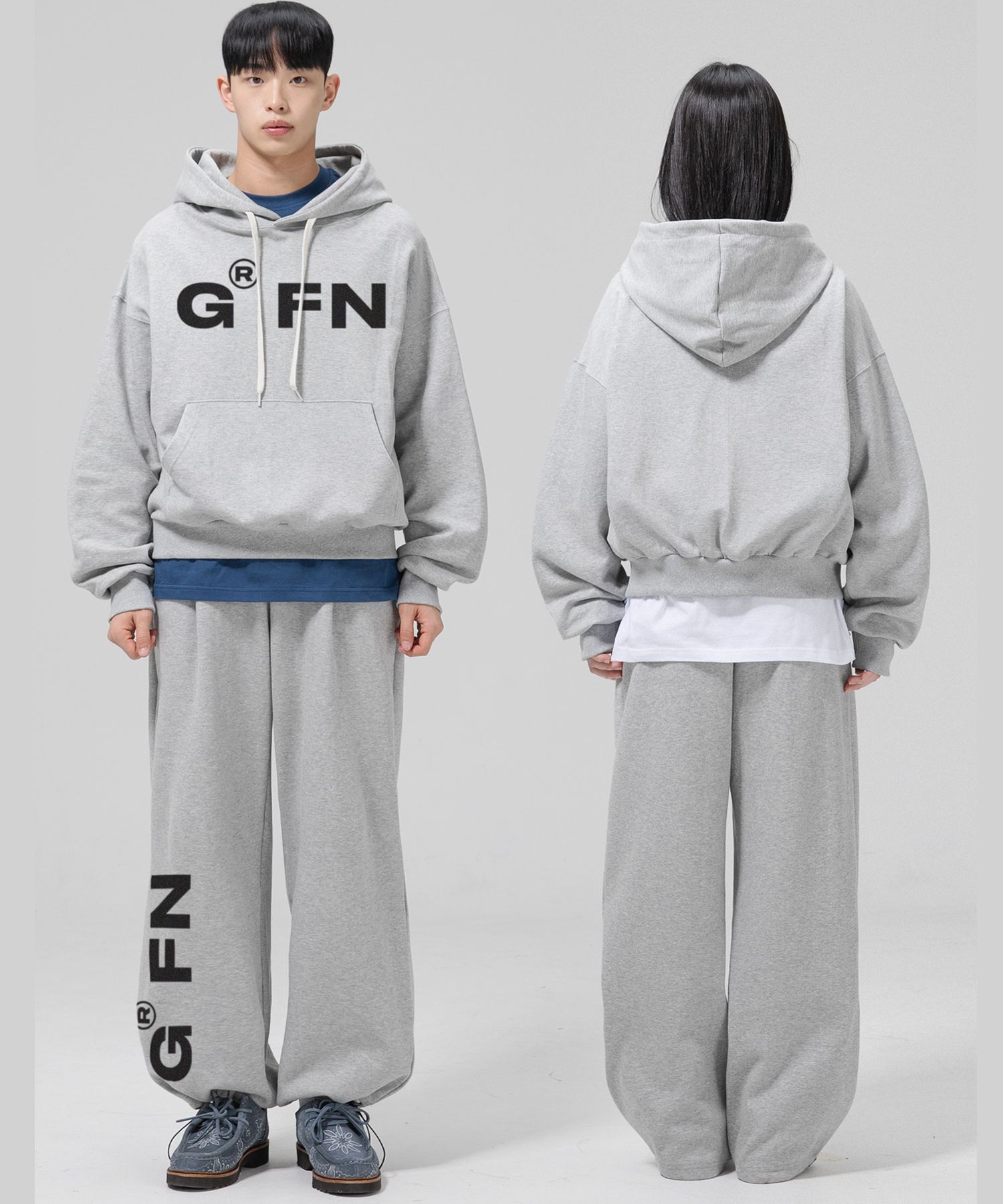 MUSINSA公式 | GRANFINNY オーバーサイズ裏起毛ボールドロゴフード 
