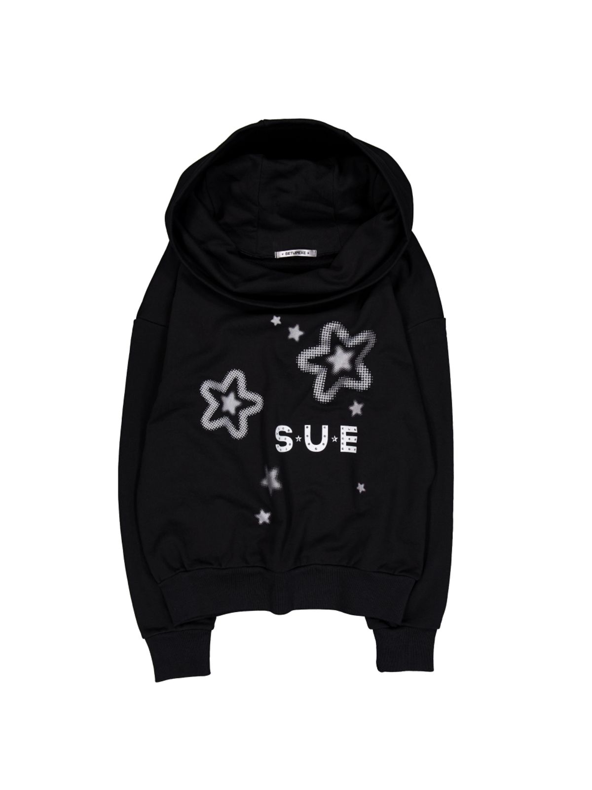 셋업이엑스이(SETUP-EXE) SUE WIDE HOODIE TOP / BLACK