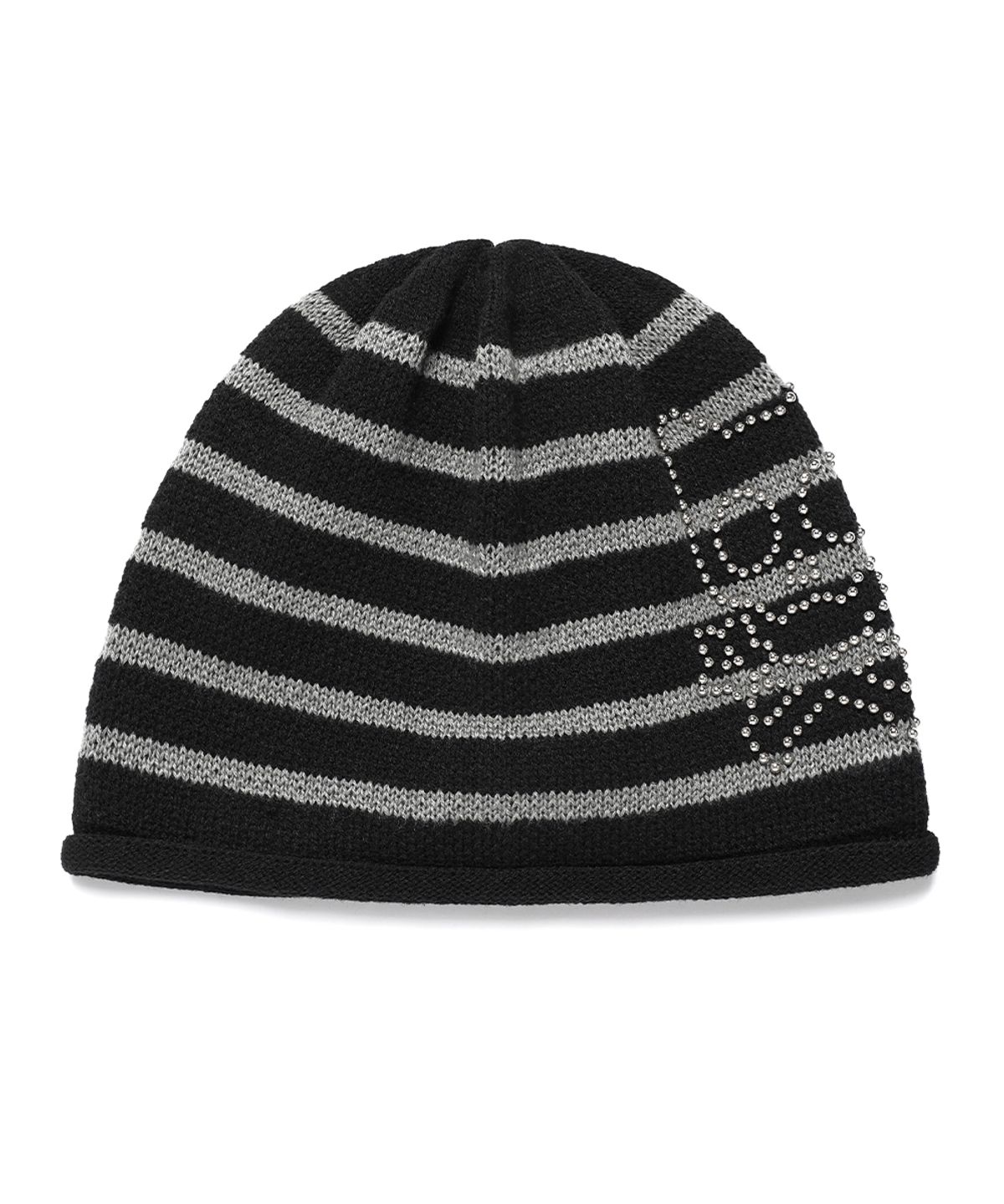 카비시(CAVISH) SKULL CAT STRIPED BEANIE BLACK(CV2FFUAB32A)