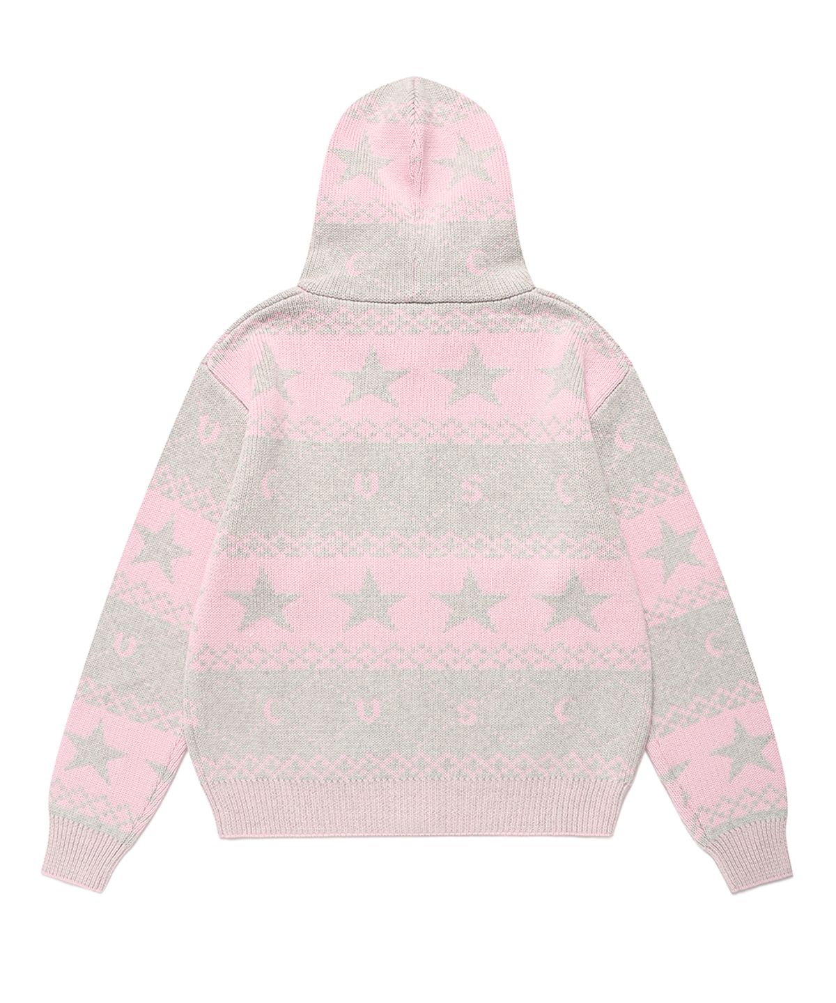 카비시(CAVISH) NORDIC KNIT ZIP UP HOODIE PINK(CV2FFUK680A)