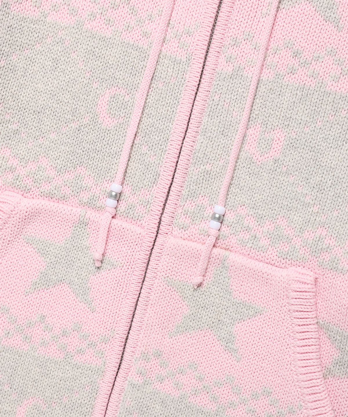 카비시(CAVISH) NORDIC KNIT ZIP UP HOODIE PINK(CV2FFUK680A)