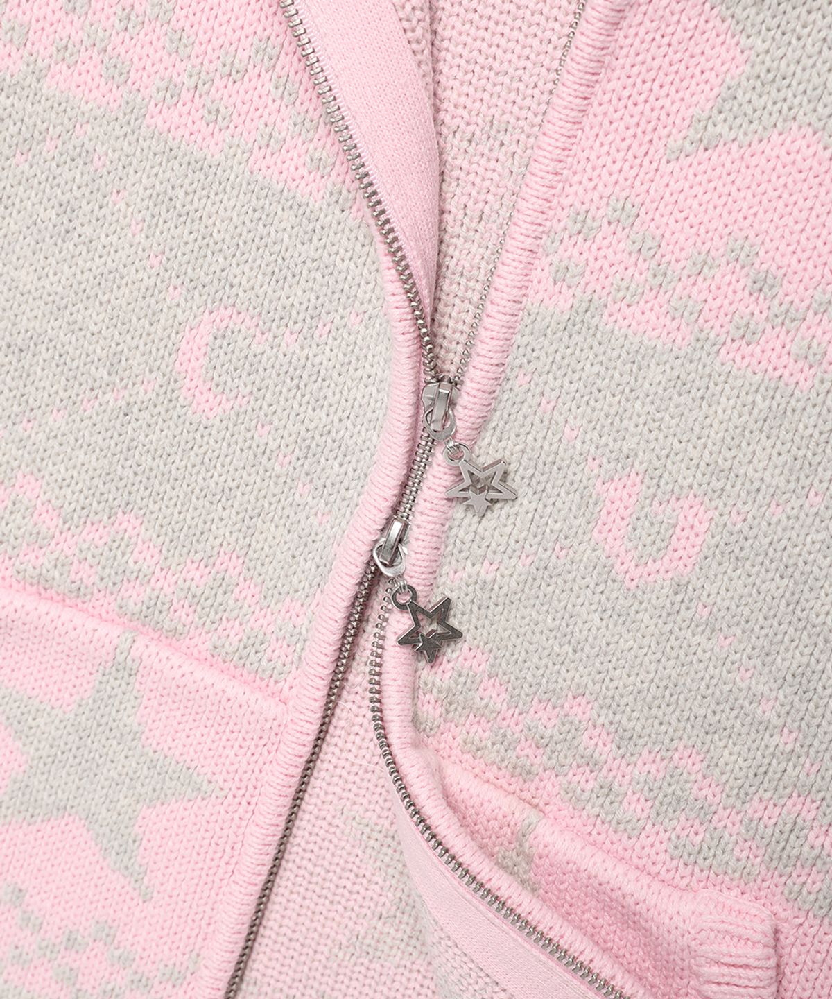 카비시(CAVISH) NORDIC KNIT ZIP UP HOODIE PINK(CV2FFUK680A)