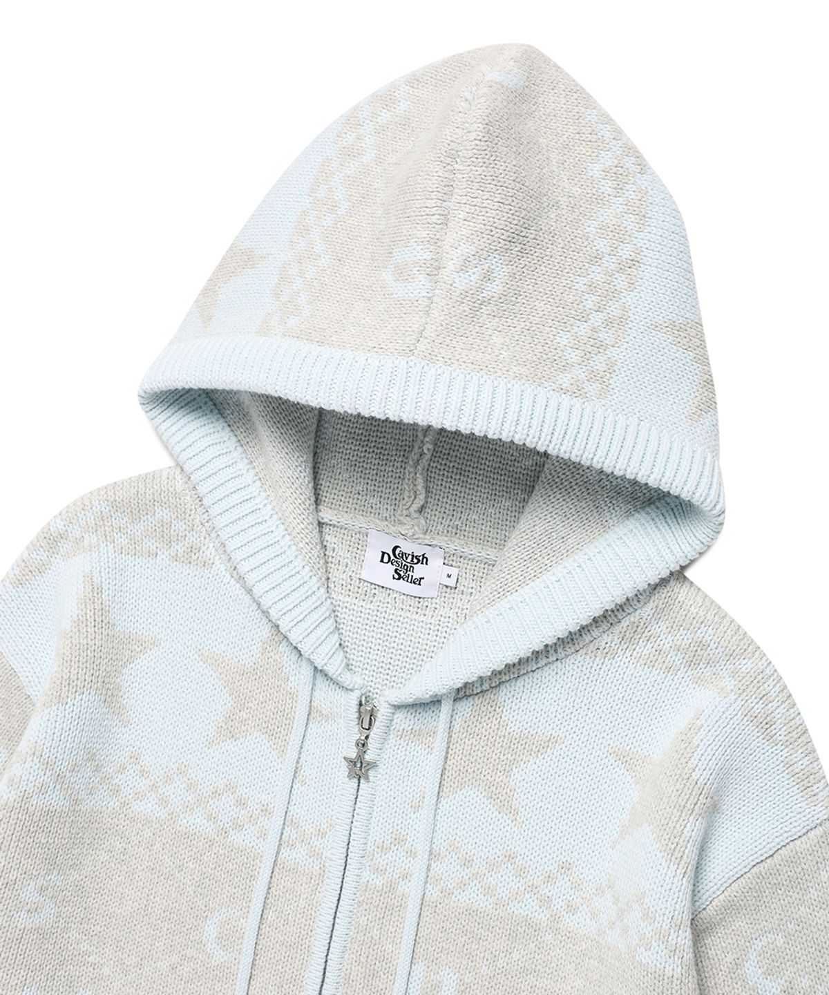 카비시(CAVISH) NORDIC KNIT ZIP UP HOODIE BLUE(CV2FFUK680A)