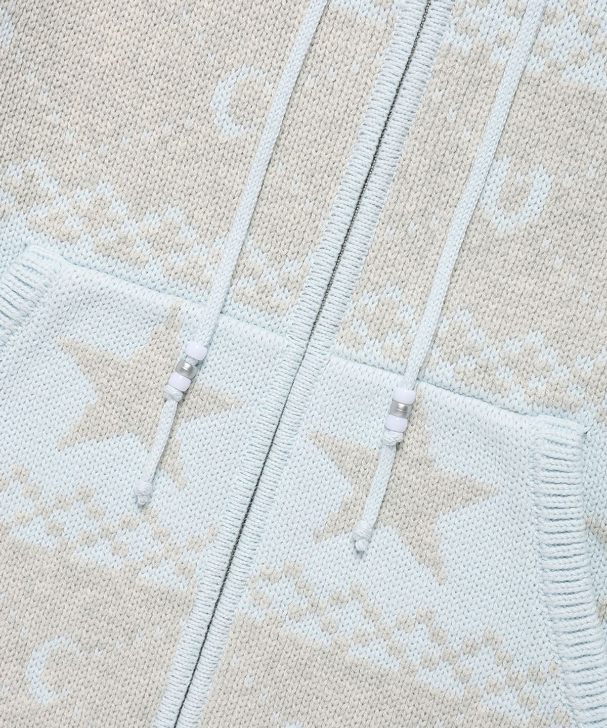 카비시(CAVISH) NORDIC KNIT ZIP UP HOODIE BLUE(CV2FFUK680A)