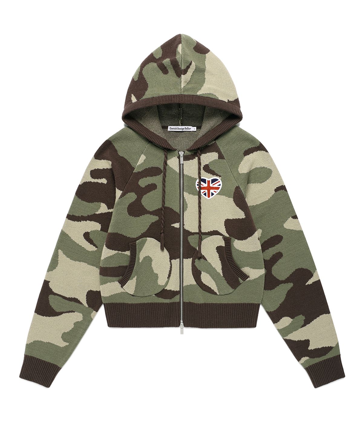 카비시(CAVISH) W UNION JACK KNIT ZIP UP HOODIE CAMO(CV2FFFK681A)
