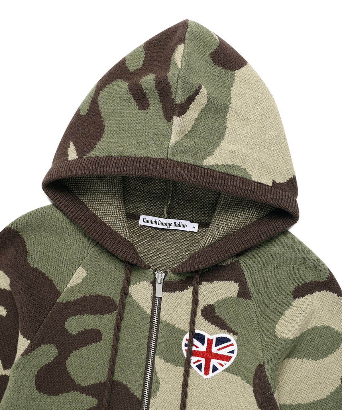 카비시(CAVISH) W UNION JACK KNIT ZIP UP HOODIE CAMO(CV2FFFK681A)