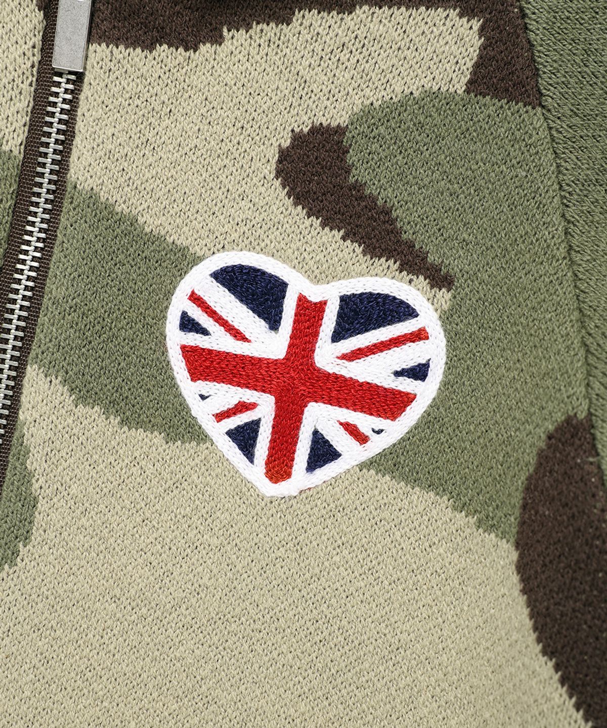 카비시(CAVISH) W UNION JACK KNIT ZIP UP HOODIE CAMO(CV2FFFK681A)