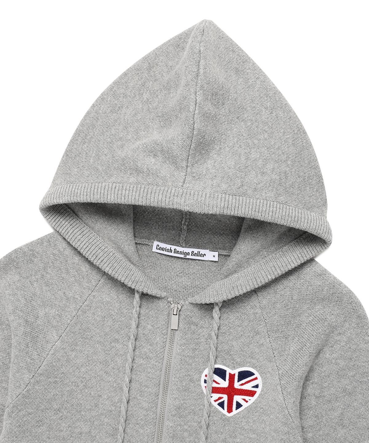 카비시(CAVISH) W UNION JACK KNIT ZIP UP HOODIE GREY(CV2FFFK681A)