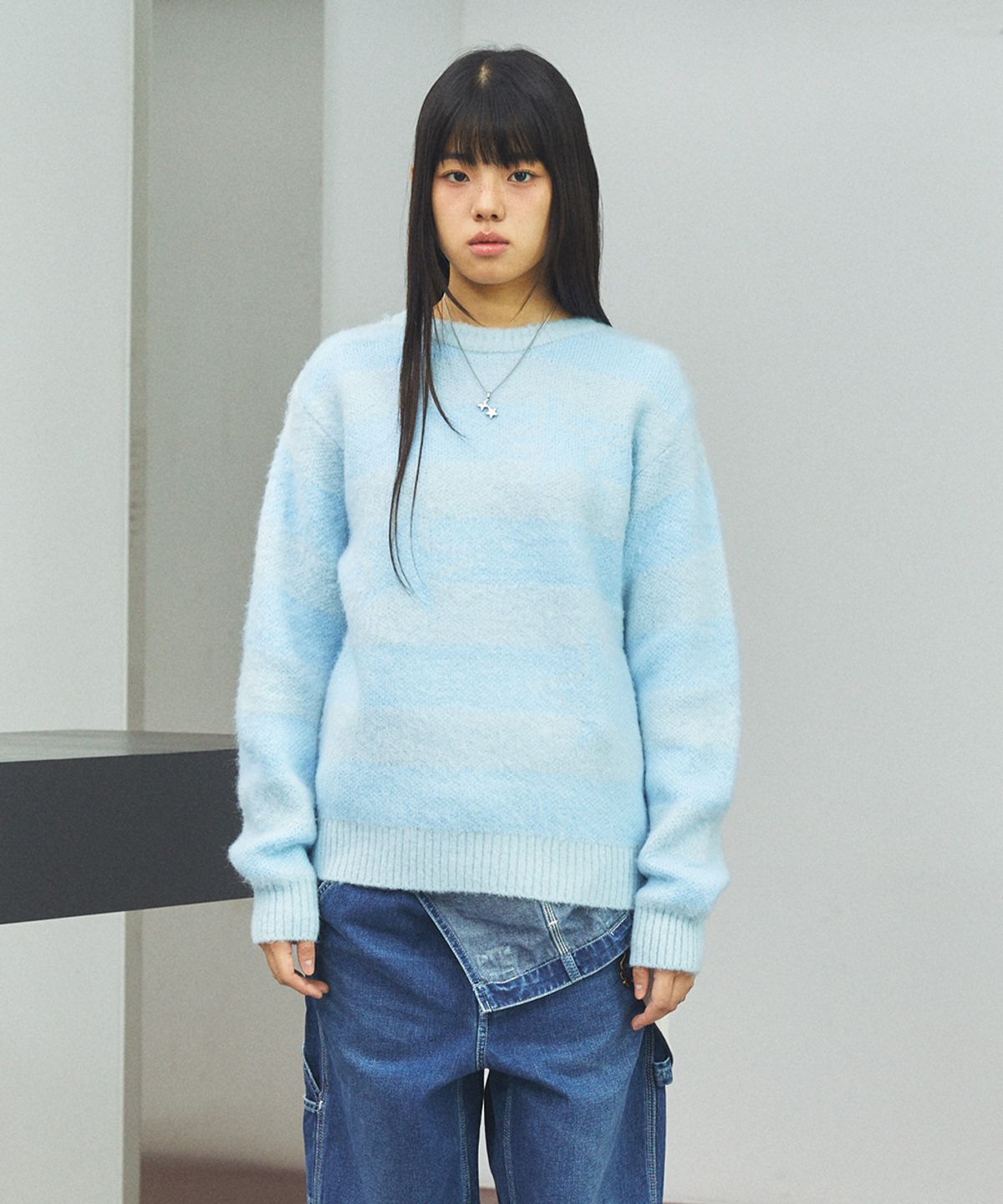 카비시(CAVISH) BRUSHED STAR KNIT SWEATER BLUE(CV2FFUK600A)