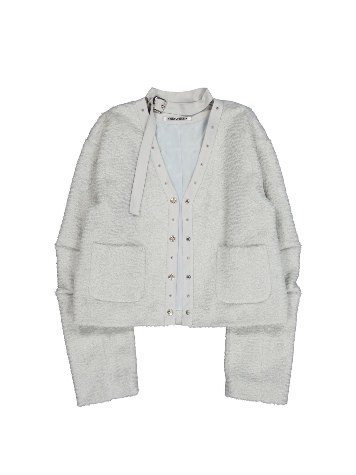 셋업이엑스이(SETUP-EXE) SHORT CHOKER JACKET / LIGHT GRAY
