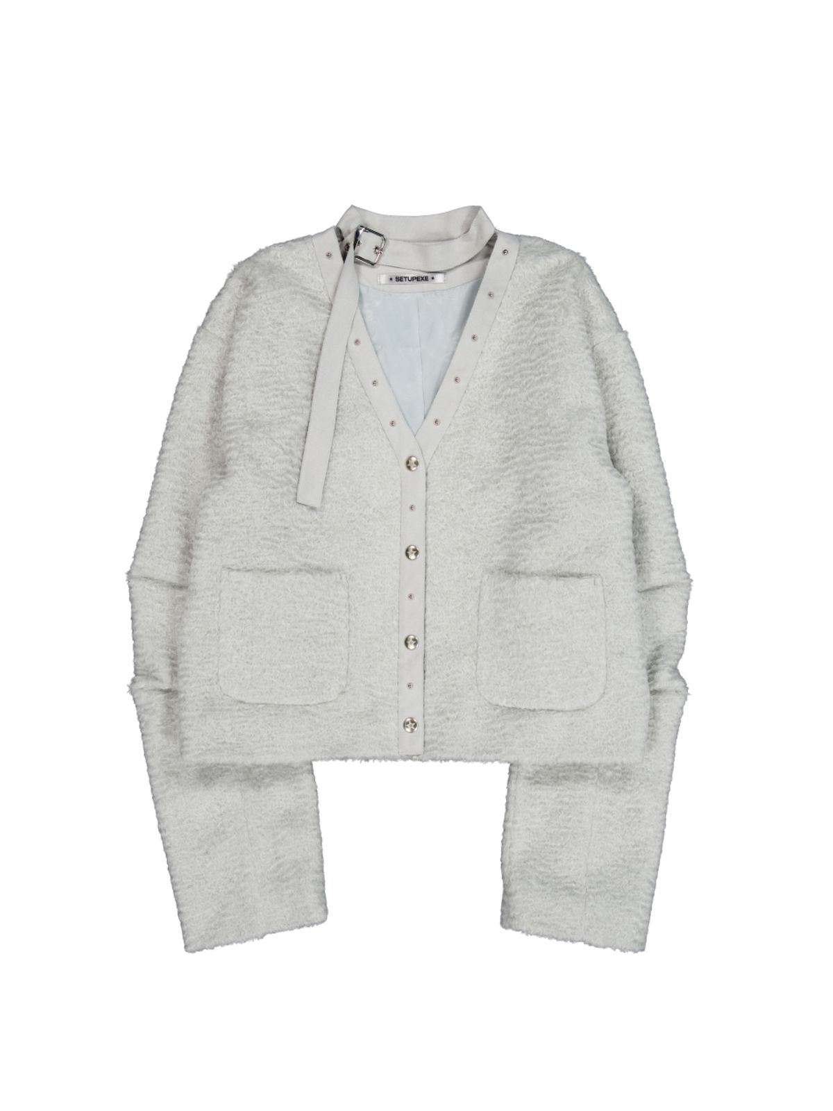 셋업이엑스이(SETUP-EXE) SHORT CHOKER JACKET / LIGHT GRAY