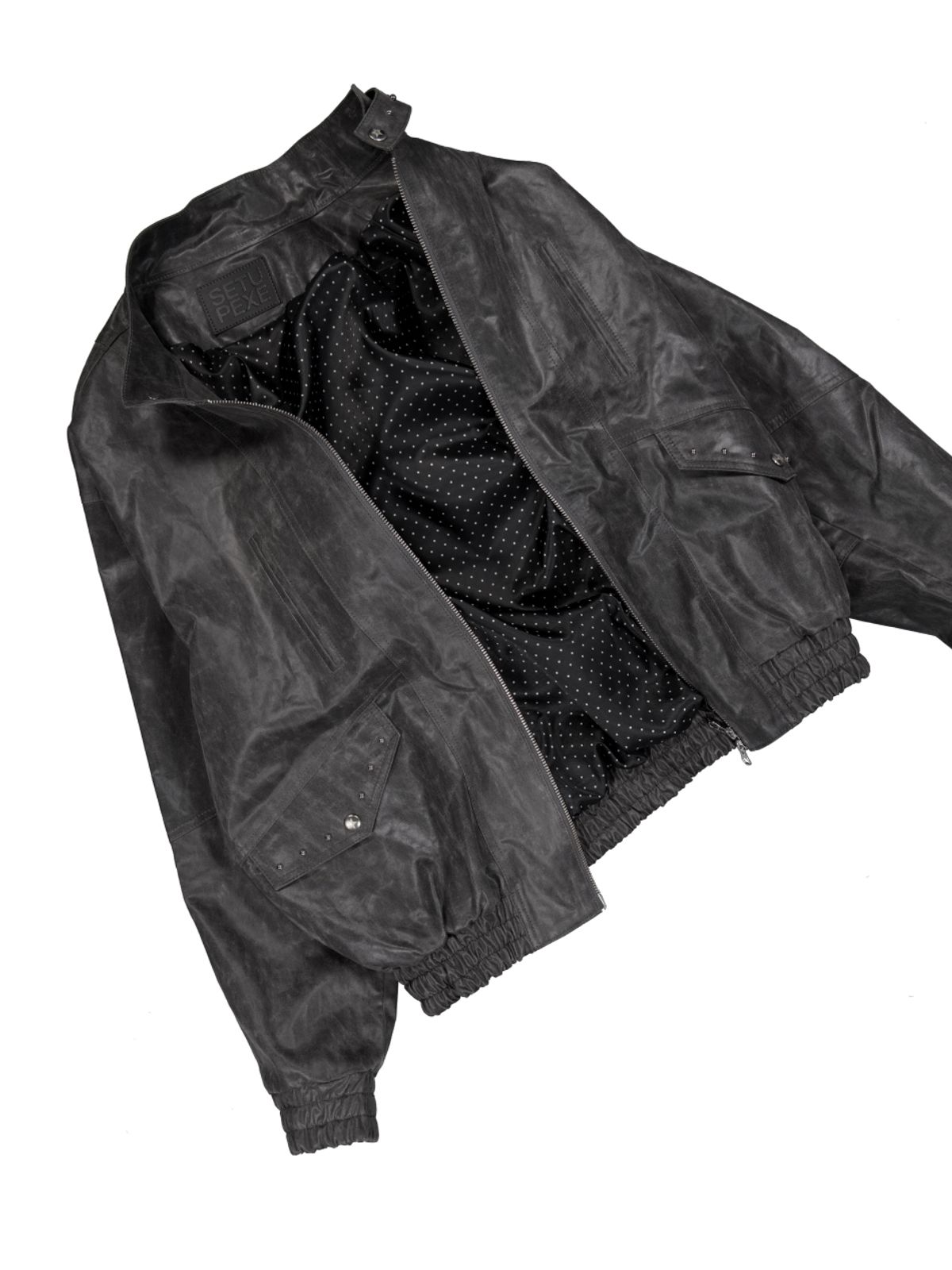 셋업이엑스이(SETUP-EXE) STUDDED VINTAGE JACKET / CHARCOAL